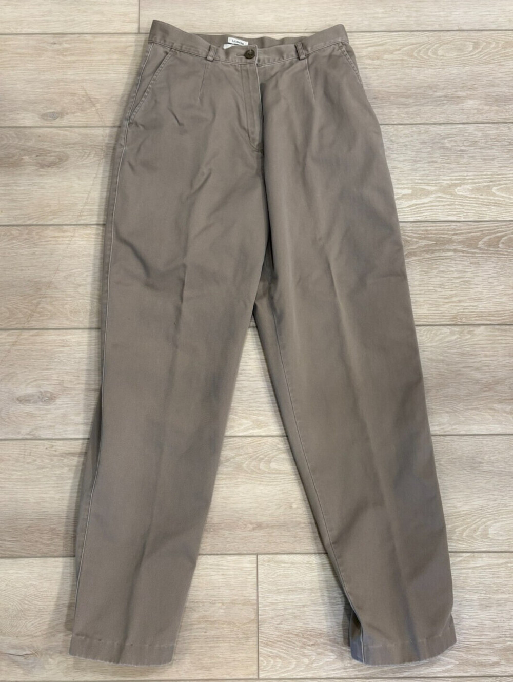 LL Bean Original Fit Khaki Chino Pants Womens 8 High Rise Cotton Twill 183647